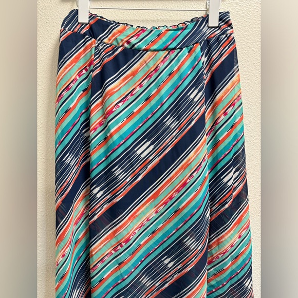 Maurices Striped Maxi Skirt Slits Lined Lightweight Multi Color Medium - Picture 3 of 9